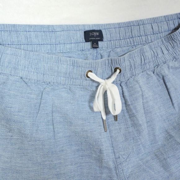 Calvin Klein Chino Shorts Men's Size XL Baby Blue 8" Linen Blend Tie Lightweight - Picture 1 of 8